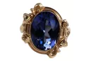 Or rose 14 carats vintage d'origine Saphir Anneau Style vintage vrc100r